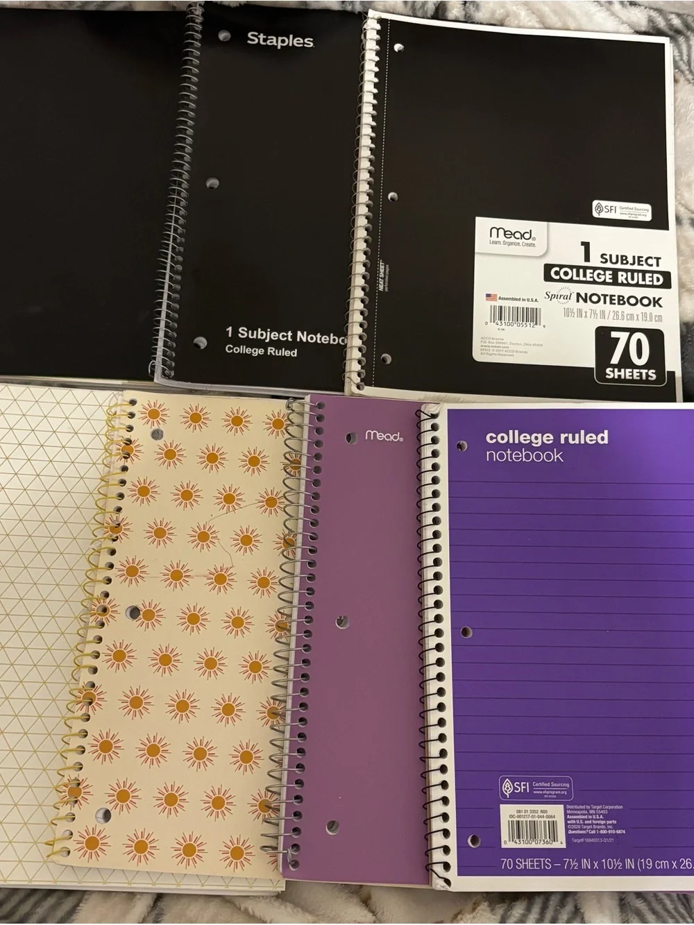 Purple College-Ruled Spiral Notebook - 70 Sheets